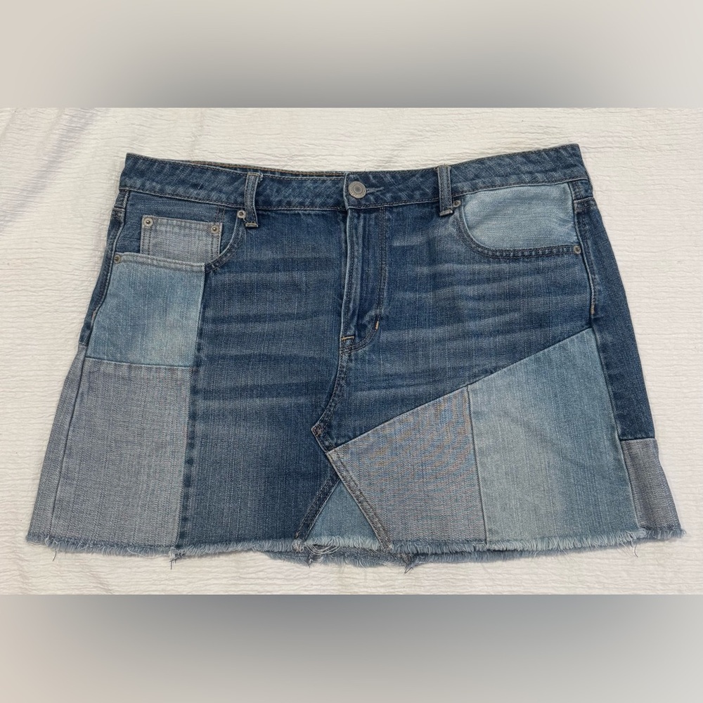 Abercrombie Patchwork Denim Mini Skirt